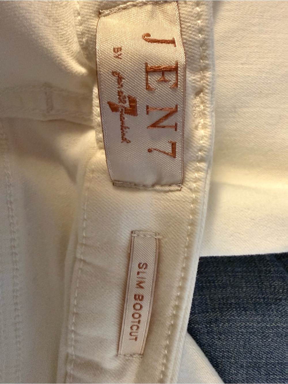 Women's White Bootcut Jeans - Jen7 - Picture 3 of 3